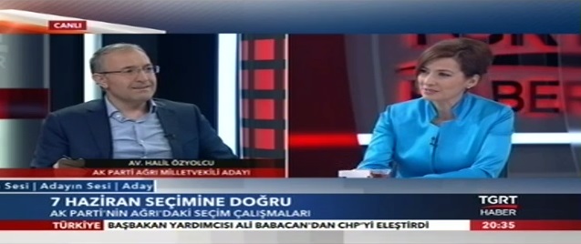 Halil Özyolcu “TGRT Ekranında Ağrı gündemini değerlendirdi “