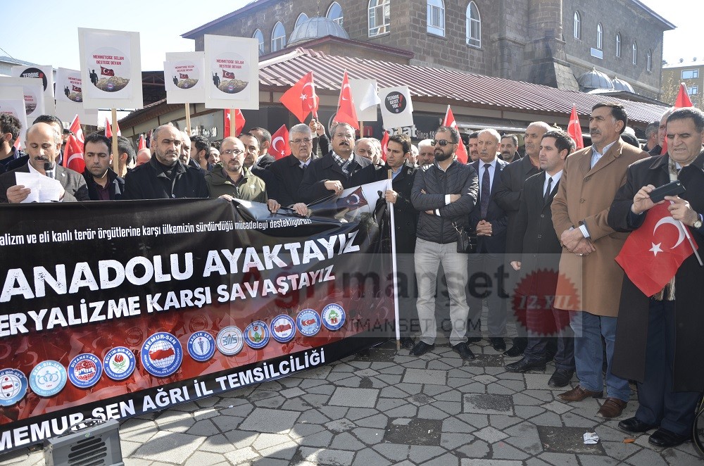 Ağrı’da “Tüm Anadolu ayaktayız, emperyalizme karşı savaştayız” yürüyüşü yapıldı