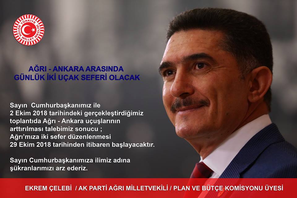 Çelebi; 29 Ekim’de Ankara’ya Günlük İki Sefer Başlıyor