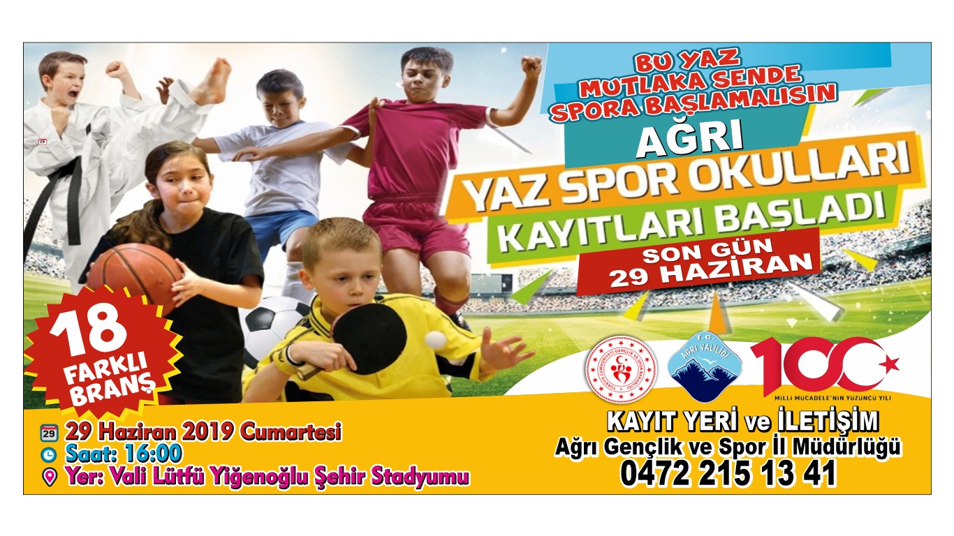 Ağrı’da Yaz Spor Okulları Başlıyor