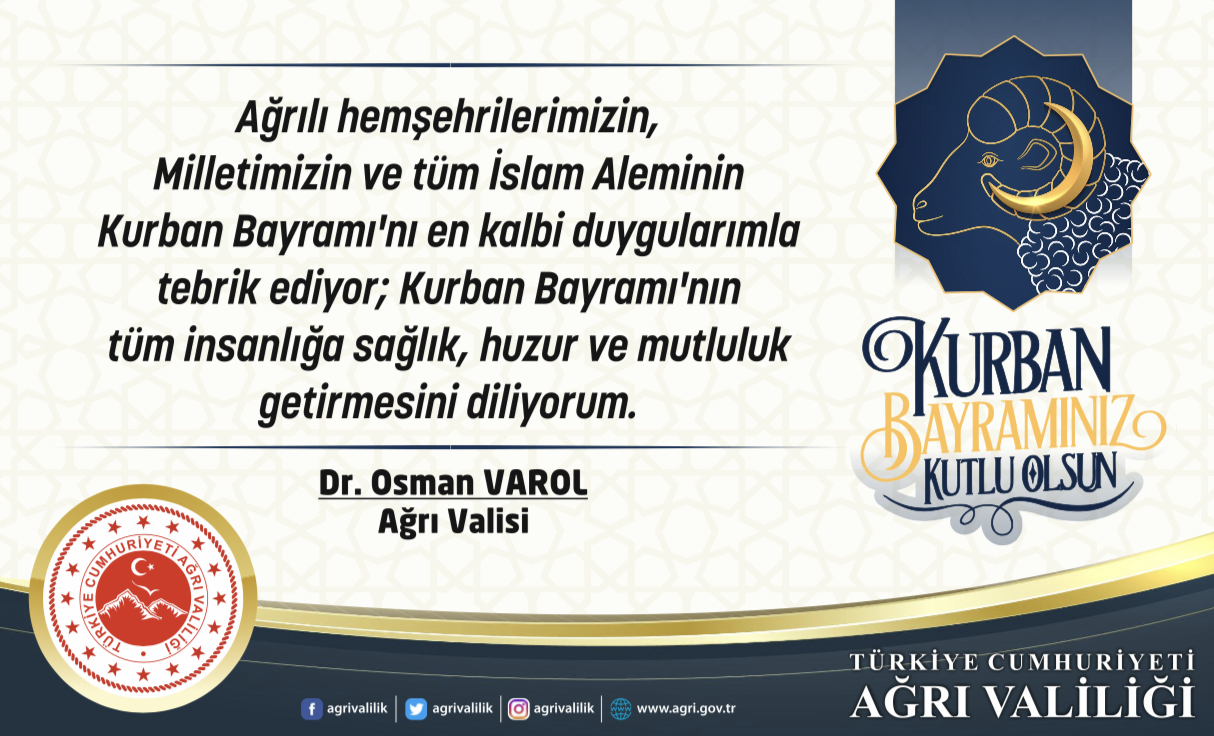 Vali Dr. Osman Varol’un Kurban bayramı mesajı